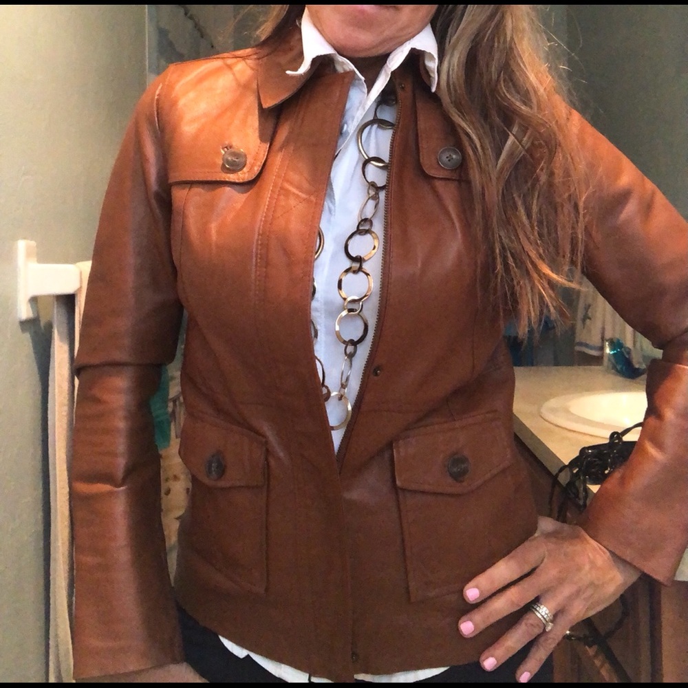 Issac Mizrahi genuine leather jacket like new!